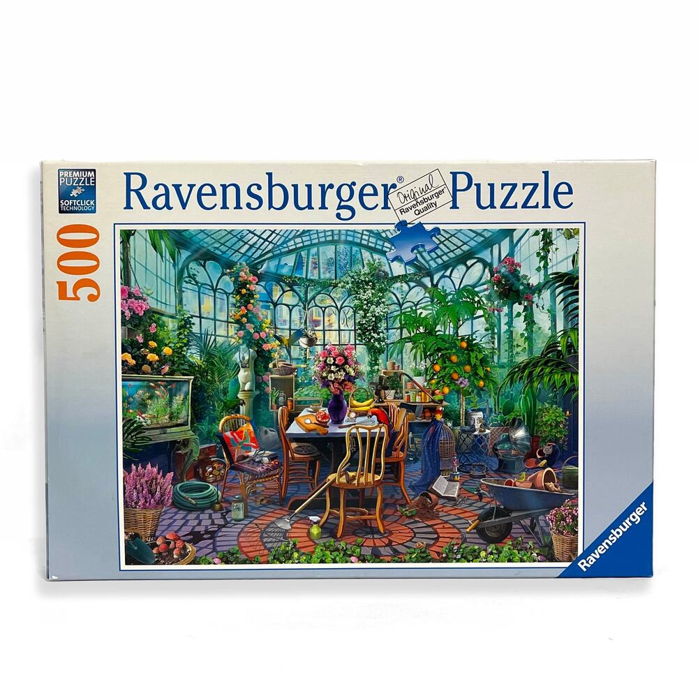 Ravensburger Premium 500 Piece Puzzle 2019 Eclectic Botanical Sunroom 19 x 14